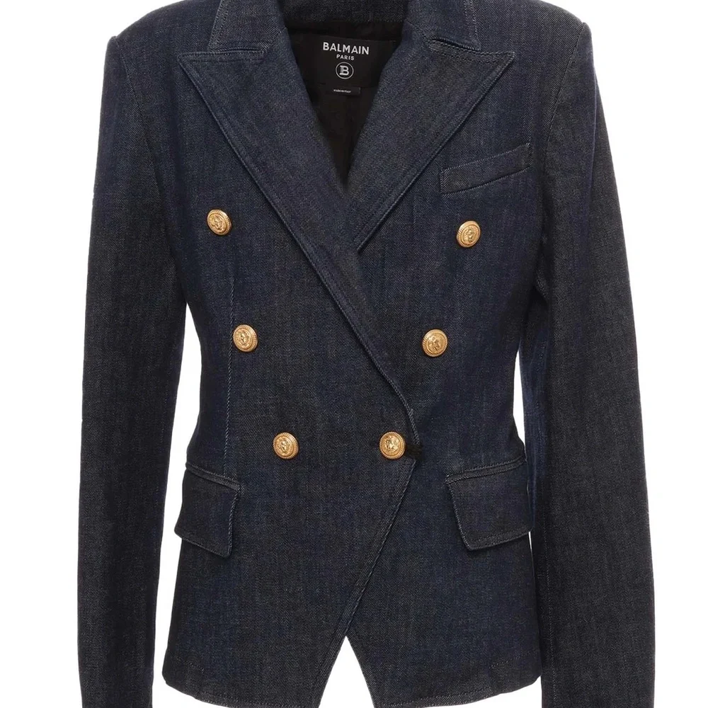 BALMAIN Kids Double-Breasted Long Sleeved Denim Blazer & Skirt Set Size 6(Girls) - Picture 3 of 10